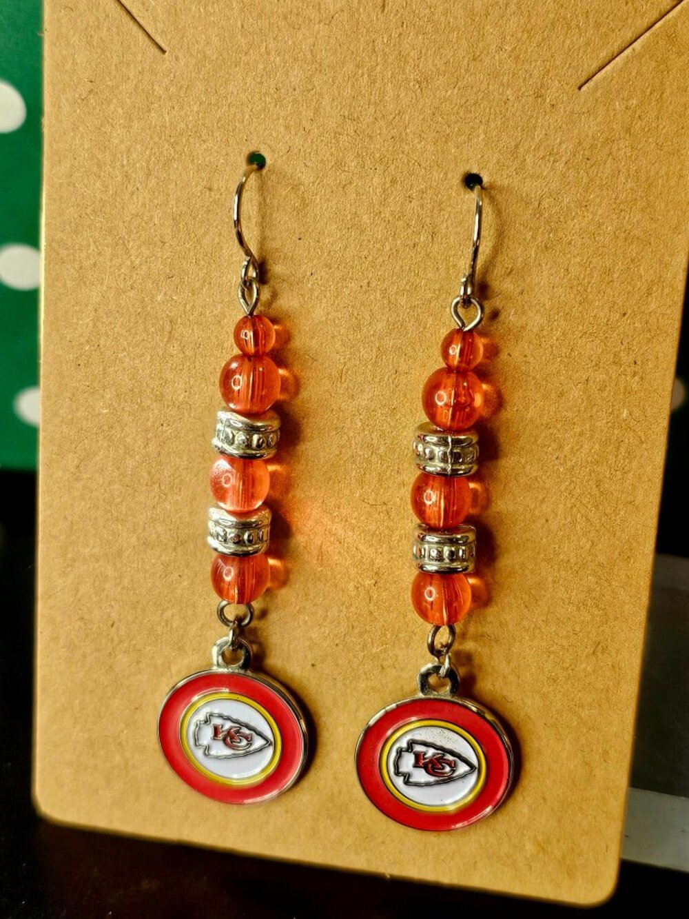 NFL Kansas City Chiefs Logo Drop Dangle Earrings